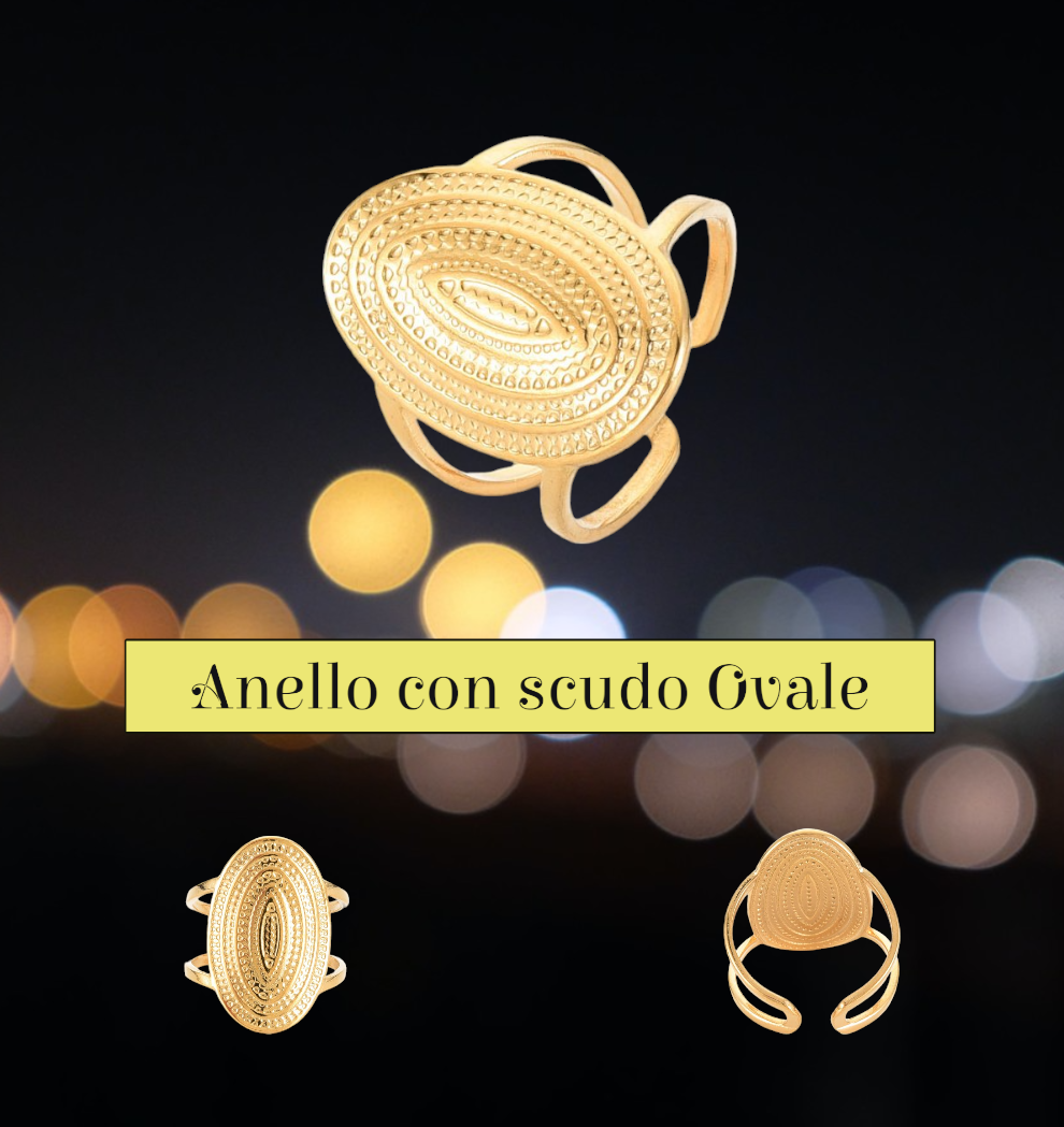 Anello con scudo ovale oro