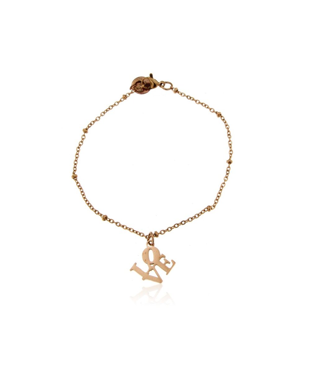 Bracciale con pendente Love oro rosa